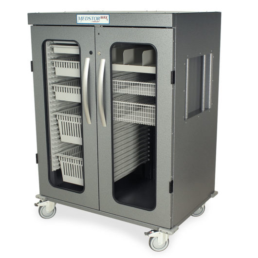 Three Quarter Height Double Column Medical Storage Cabinet, Glass Doors, Key Lock, MSPM62-00GK Main image