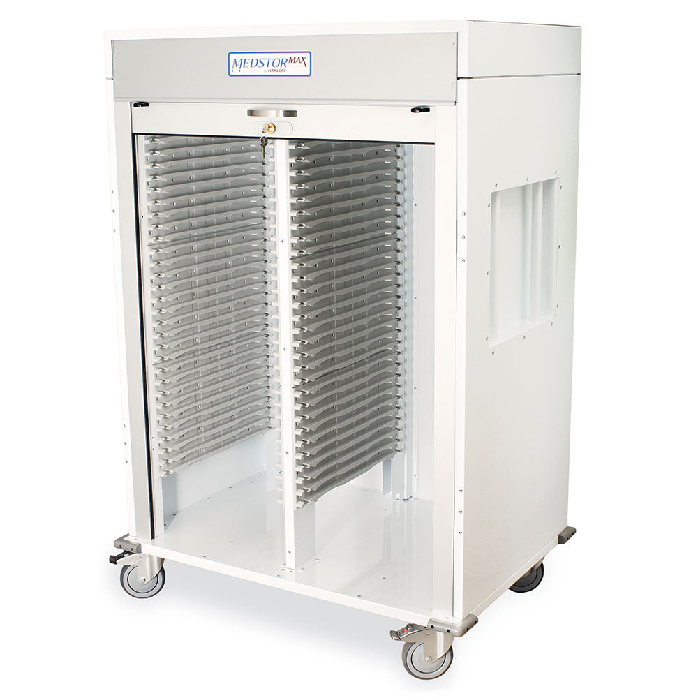Harloff Double Column Three Quarter Height Stationary Cabinet with Key Locking Tambour Door, H+H Panels Give 32