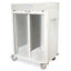 Double Column Three Quarter Height Stationary Cabinet with Key Locking doors (2) with tempered glass window insert, H+H