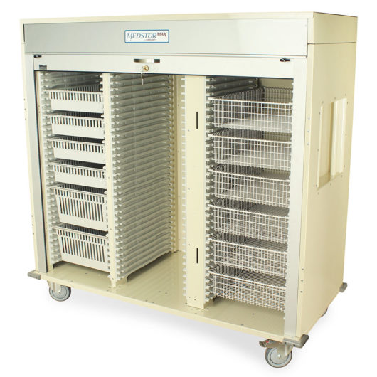 Three Quarter Height Triple Column Medical Storage Cabinet, Tambour Door, Key Lock, MSPM63-00TK Main image