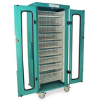 Slimline Single Column Medical Storage Cart, Glass Door, Key Lock