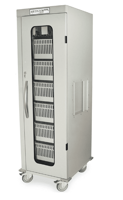 Harloff Single Column Stationary Cabinet with Key Locking door with tempered glass window insert, H+H Panels Give 49