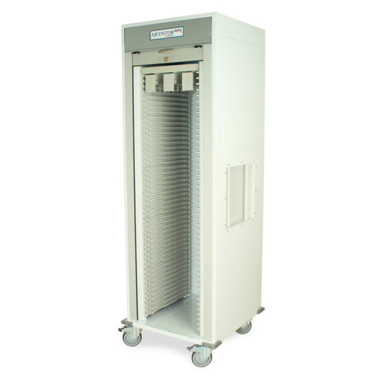 Single Column Medical Storage Cart, Tambour Door, Key Lock, MSPM81-00TK Main image