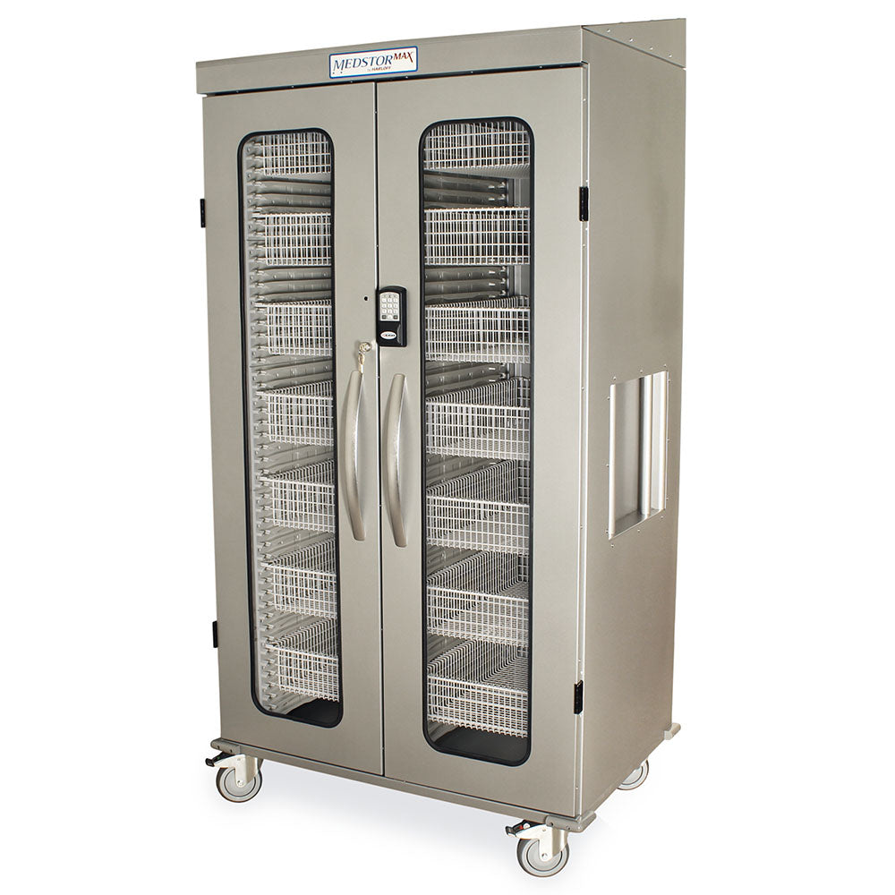 Harloff Slope Top Accessory, Stainless Steel, for MedStorMax Single Slimline Column, Glass/Solid Door Full Height Cart