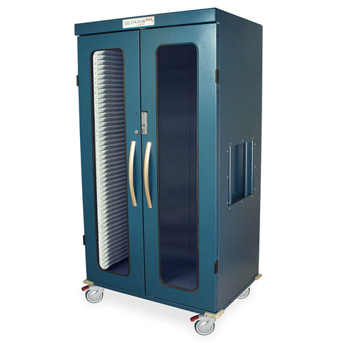 Harloff Double Width Column Mobile Cabinet with doors with tempered glass window insert – MSPM82-20GEK