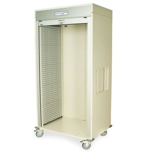 Double Wide Open Column Medical Supply Storage Cabinet, Glass Doors, Key Lock, MSPM82-20TK