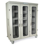 Harloff Triple Column Mobile Cabinet with three (3) Doors with tempered glass inserts, two electronic keypad locks, one