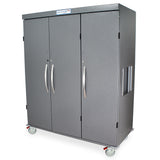 Harloff Triple Column Mobile Cabinet with Key Locking Solid Front Doors (3), on left is a single column with H+H