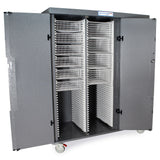 Triple Column Mobile Cabinet with Key Locking Solid Front Doors (3), on left is a single column with H+H panels; on rig