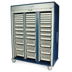 Triple Column Medical Storage Cabinet, Tambour Door, Key Lock