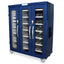 Stainless Steel Triple Column Mobile Cabinet with  Electronic Keypad Locks (3), on left with tempered glass inserts, H+H