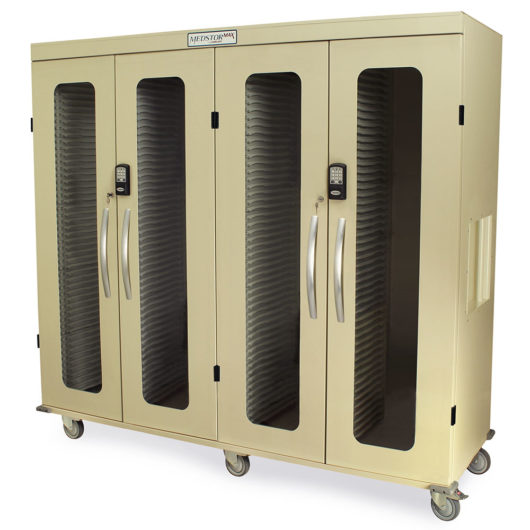 Quad Column Medical Storage Cabinet, Glass Doors, Electronic Keypad Lock, MSPM84-00GEK