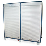 Single Column Slimline Mobile Cabinet, with Key Locking Tambour Door, H+H Panels Give 49 Insertion Points per Column to