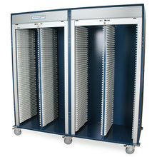 Stainless Steel Single Column Mobile Cabinet with Key Locking Tambour door, H+H Panels Give 49 Insertion Points per Col