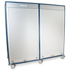 Single Column Slimline Mobile Cabinet, with Key Locking Tambour Door, H+H Panels Give 49 Insertion Points per Column to