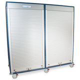 Single Column Slimline Mobile Cabinet, with Key Locking Tambour Door, H+H Panels Give 49 Insertion Points per Column to