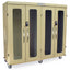 Quad Column Storage Cabinet with Double Wide Open Left Column, Glass Doors, Electronic Keypad Lock, MSPM84-R0GEK