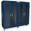 Quad Column Storage Cabinet with Double Wide Open Left Column, Glass Doors, Key Lock, MSPM84-R0GK