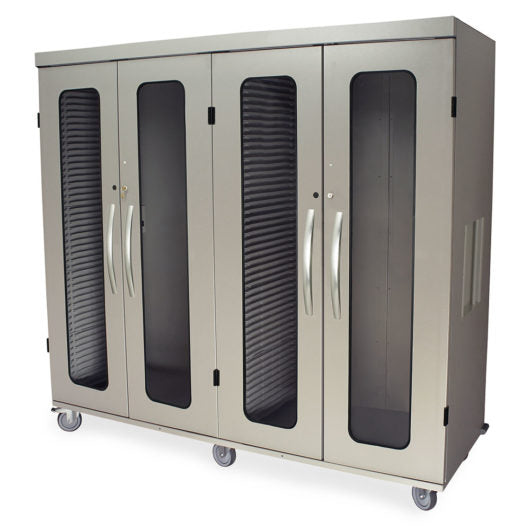 Quad Column Medical Storage Cabinet with Double Wide Open Columns, Glass Doors, Key Lock, MSPM84-20GK Main image