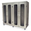 Quad Column Mobile Cabinet, Double Columns to Left With H+H Panels, Double Width Open Column to Right with Steel Panels,
