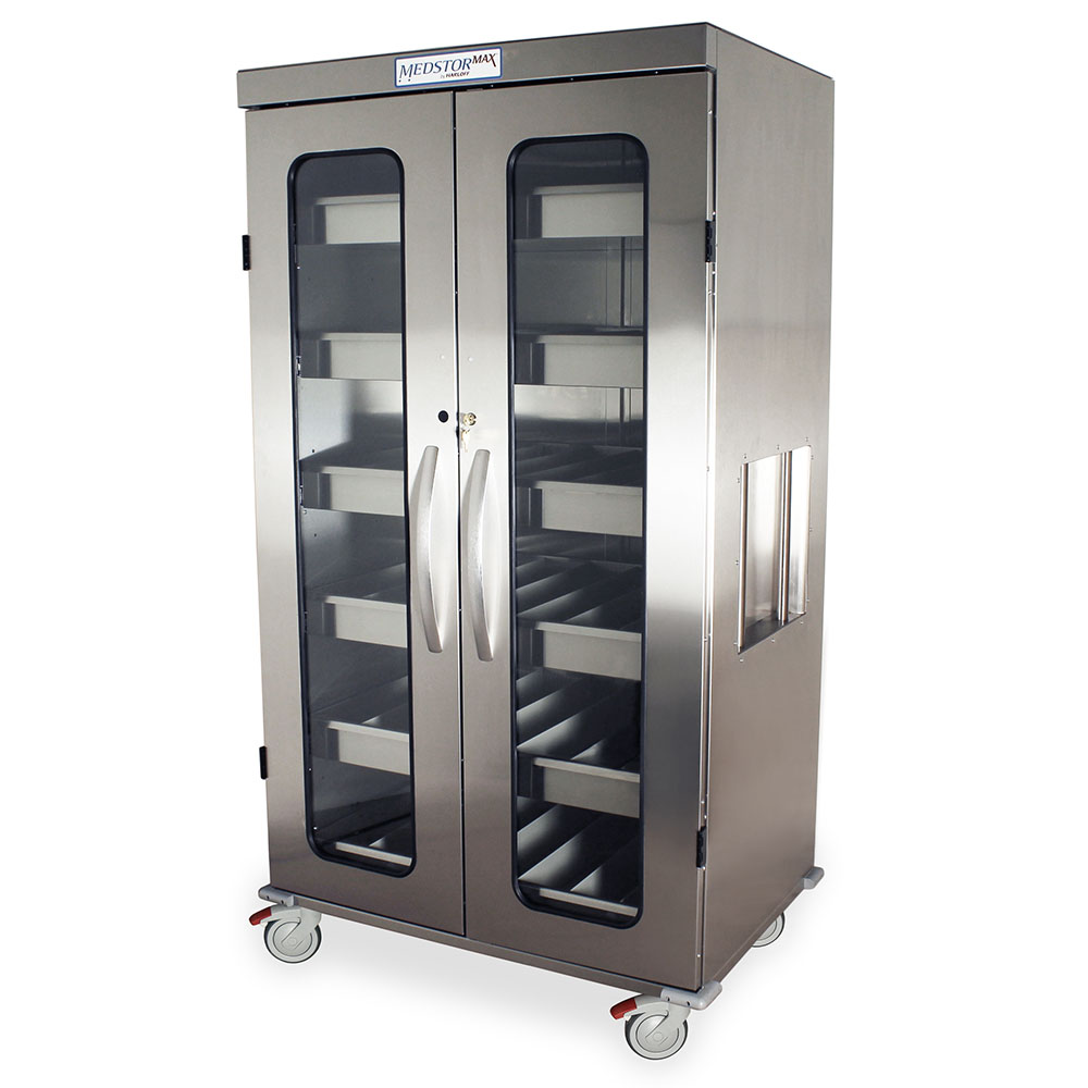 Harloff Stainless Steel IntraOcular Lens Storage Cart, 1092 Capacity, Key Lock, MSS-IOL1092