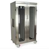 Stainless Steel Double Column Mobile Cabinet with Solid front doors (2) Secured by Basic Electronic Pushbutton Lock With