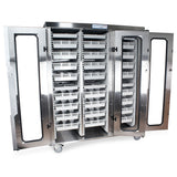 Harloff Stainless Steel Triple Column Mobile Cabinet with Key Locking Solid Front Doors (3), H+H Panels Give 49