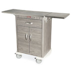 Harloff A-Series Wood Vinyl Cart, Driftwood Gray - Mini Width Short Alum Cabinet with 24" of Vertical Drawer Space,