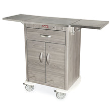 M-Series Wood Vinyl Cart, Driftwood Gray - Mini Width Short Alum Cabinet with 24" of Vertical Drawer Space, Basic Electr