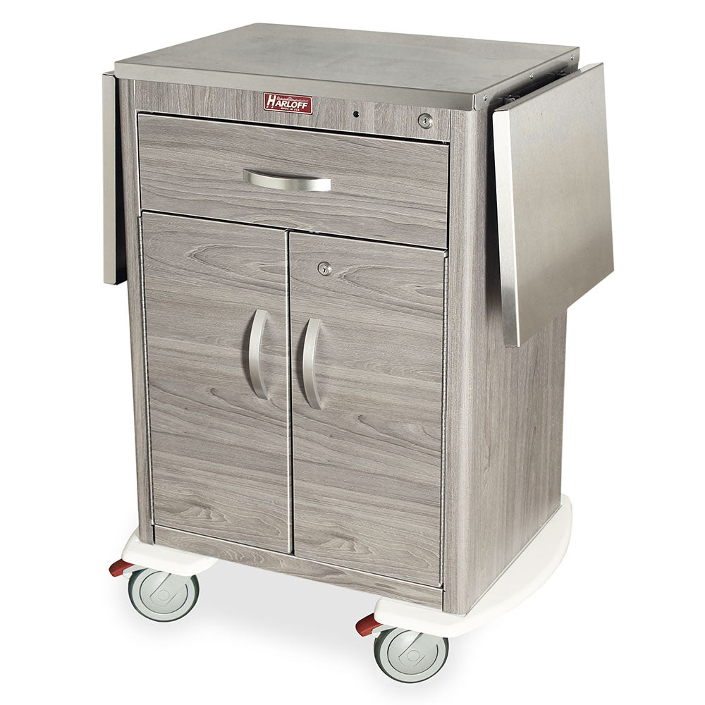A-Series Aluminum Wood Vinyl Cart, Driftwood Gray - Medium Width Medium Height Cabinet with 27" of Vertical Drawer Space