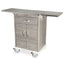 Wood Vinyl M-Series Delivery cart, Medium Height and Width, One Drawer, Storage Compartment with Doors, Key Lock, MWA2427K01-21DR-DG+MD24-SSFLTOP