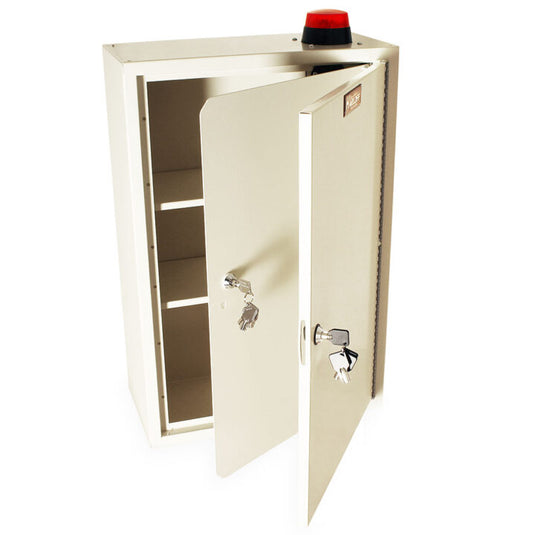 Tall Narcotics Cabinet with Audio/Visual Alarm, Locking Outer Door, Locking Inner Door, NC24C16-DT2-AVD