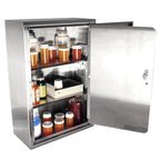 Stainless-Steel Narc Cabinet, 1 Door, 2 Locks, UID Inserts, Replaces 2730-UID-INDR
