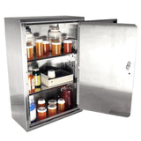 Stainless-Steel Narc Cabinet, 1 Door, 2 Locks, UID Inserts, Replaces 2730-UID-INDR
