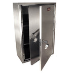 Stainless-Steel Narc Cabinet, 1 Door, 2 Locks, UID Inserts, Replaces 2730-UID-INDR