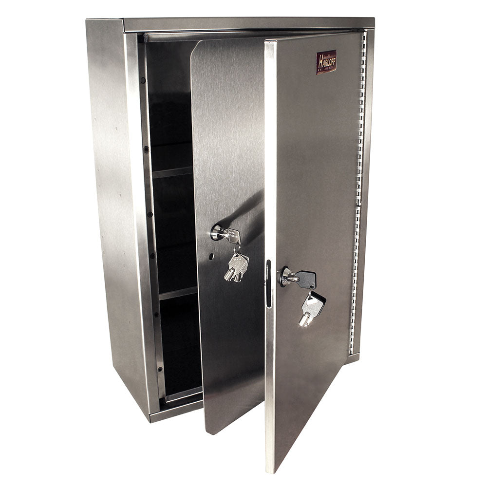 Stainless-Steel Narcotics Cabinet, X-Large Single Door, Double Lock, 4 Keys per Lock, UID Inserts, 30" H X 24" W X 10" D