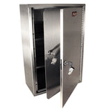 Stainless-Steel Narcotics Cabinet, X-Large Single Door, Double Lock, 4 Keys per Lock, UID Inserts, 30" H X 24" W X 10" D