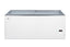 Flat top commercial ice cream freezer with sliding glass lid, digital thermostat, novelty baskets, and 16.6 cu.ft. capac