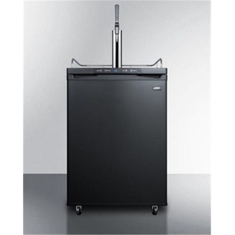 Accucold Nitro-infused coffee dispenser in black, with a complete stainless steel stout style tap kit and nitrogen tank