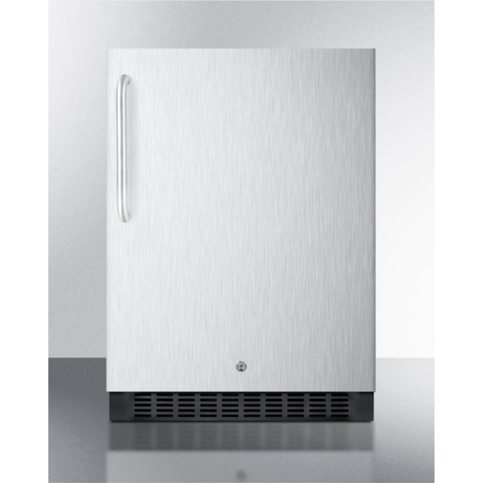 Outdoor all-refrigerator for built-in use, with digital thermostat, panel-ready door, and black cabinet Main image