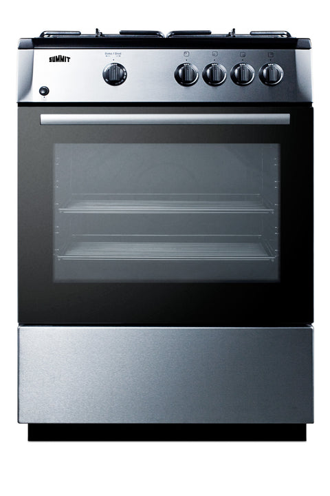 24" Wide 'slide-in' Look Gas Range with Sealed Burners, Waist-high Broiler, Stainless Steel Finishing, Storage Compartme