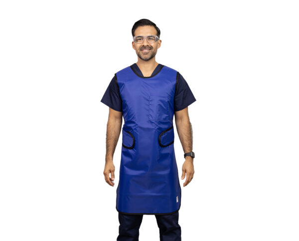 FRONT CLOSING SPECIAL PROCEDURE APRON - .25 mm   Lead Free   25x42  Shimmering Electric Blue - Extra Extra Large