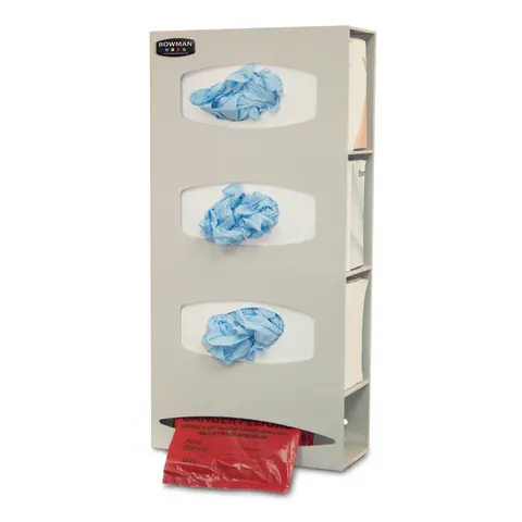 PPE Organizer Triple Glove w/Storage/Sign Maple ABS Main image