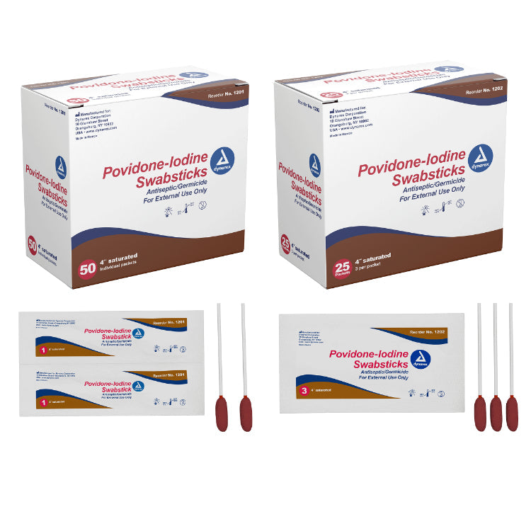 Dynarex Swabsticks - Povidone, Alcohol, Glycerin & Oral