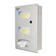 Bowman Steel Recessed Double Mask and Single Glove Dispenser • 12.34"W x 4.77"D x 18.83"H