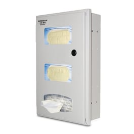 Bowman Dispensers Bowman Steel Recessed Double Mask and Single Glove Dispenser • 12.34"W x 4.77"D x 18.83"H