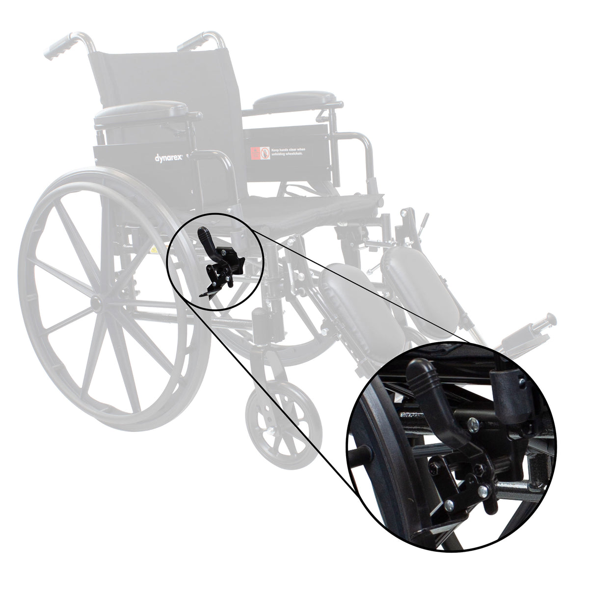 Convertible Wheelchair Transit Brake - Right, 1pc/inner carton
