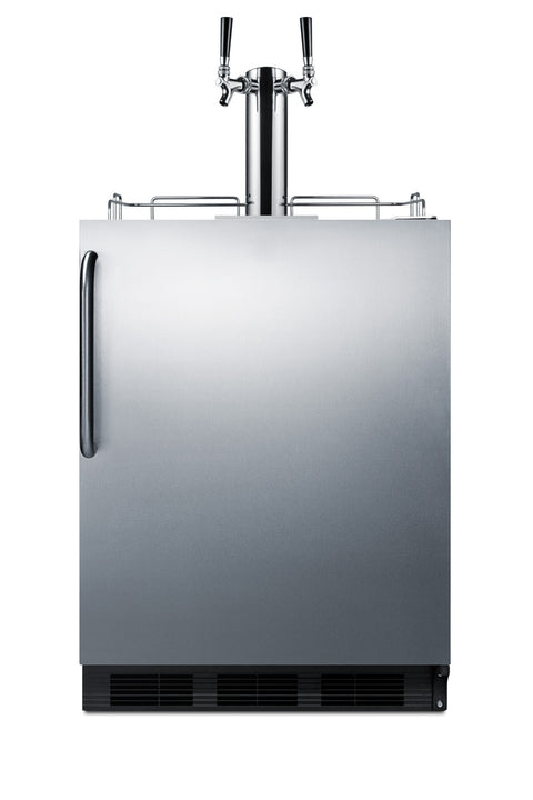 Left-Hand Door — ADA compliant commercial outdoor beer cooler in complete stainless steel, designed for built-in or freestanding use