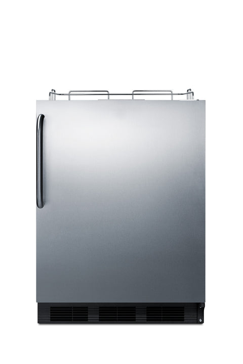 Left-Hand Door — ADA compliant commercial outdoor kegerator in complete stainless steel, designed for built-in or freestanding use; no ta