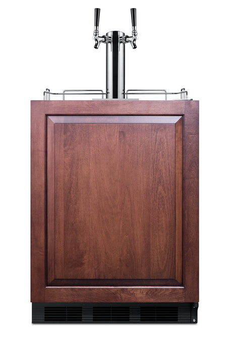 Built-in European beer kegerator with dual tap kit and panel-ready door